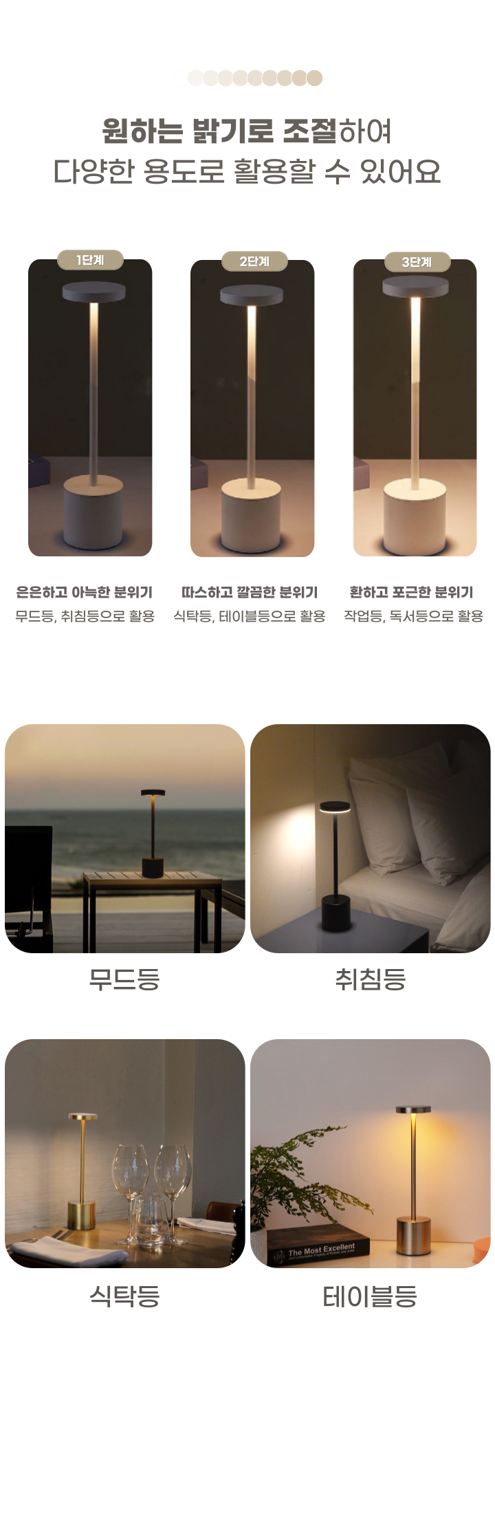3색 무선 뮤트 무드등 취침등 수유등 단스탠드 상세 이미지 14