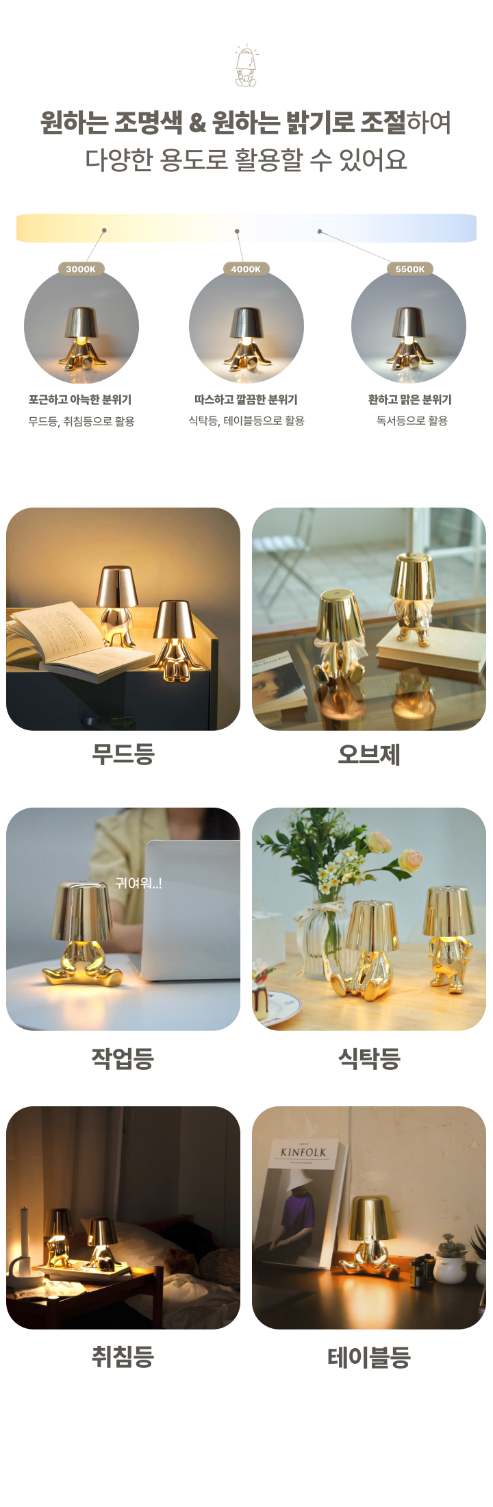 다섯가족 인테리어 무드등 오브제 수유등 (+리본증정) 상세 이미지 28