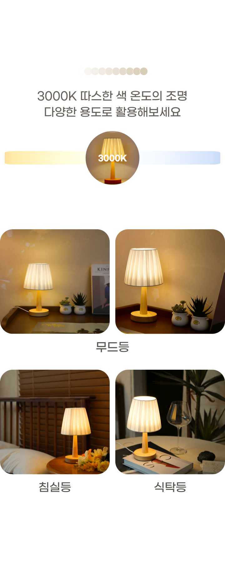 [선물포장] 도일리포함 실크우드 감성 인테리어 조명 무드등 수유등 결혼 신혼 자취 집들이선물 상세 이미지 6
